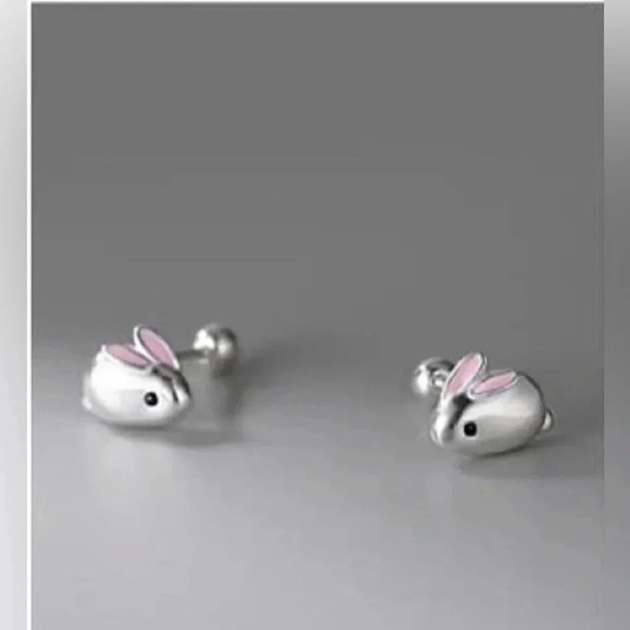 Mini Cute Rabbit Stainless Steel Stud Earrings - Picture 2 of 3